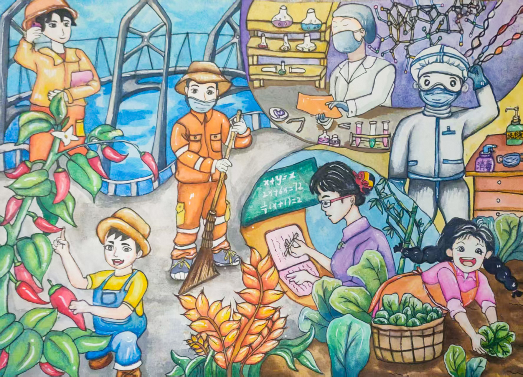 《中國夢 勞動美》職工宋春艷之女蘇奕涵繪畫.jpg